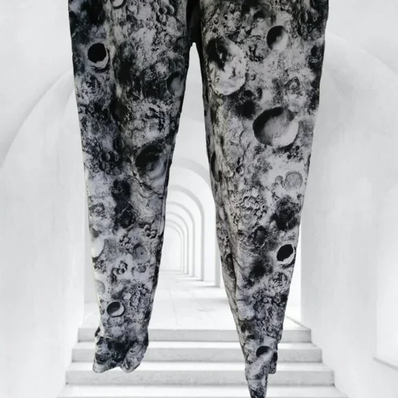 CARBON Mens L MOON JOGGERS BLACK & WHITE PANTS bottoms - Picture 10 of 15